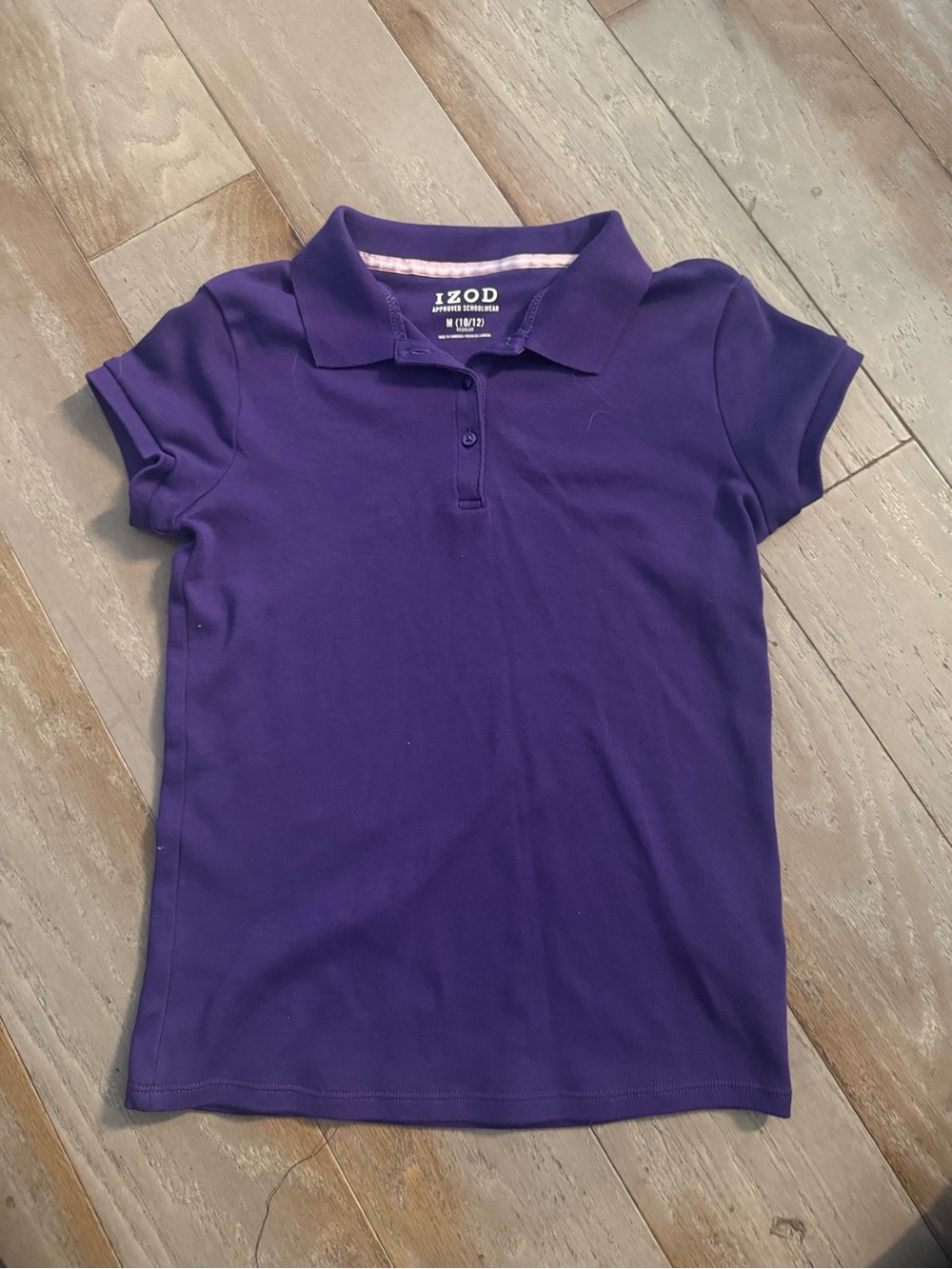 Izod Girls' Purple Short Sleeve Polo